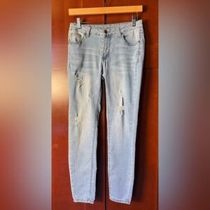 Encore Jeans Light Blue Ripped Skinny Jeans Size 7